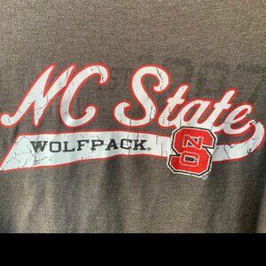NC State Wolfpack Vintage J. America Tee – Gray, Aged Throwback Design, Medium